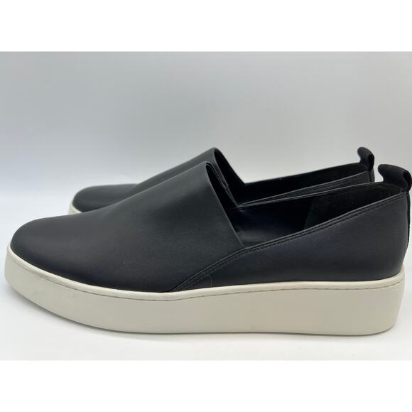 Vince Saxon Napa Leather Slip-On Sneakers Black Women's Size 9.5M - Picture 2 of 12